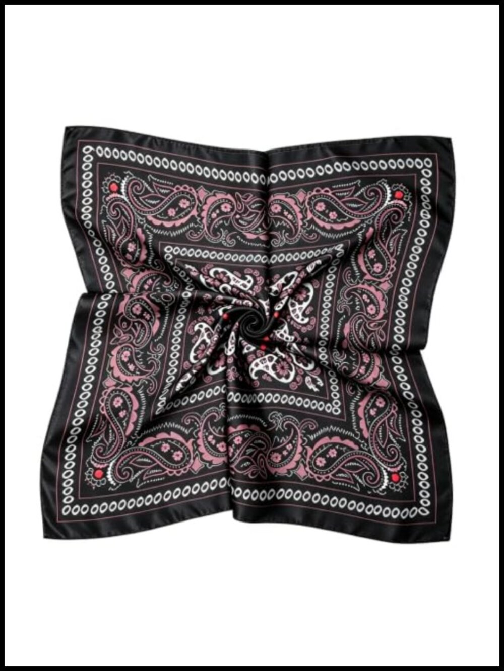 Large Satin Head Scarf 35" Square Paisley Bandana Hair Wrap